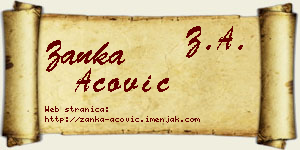 Žanka Acović vizit kartica